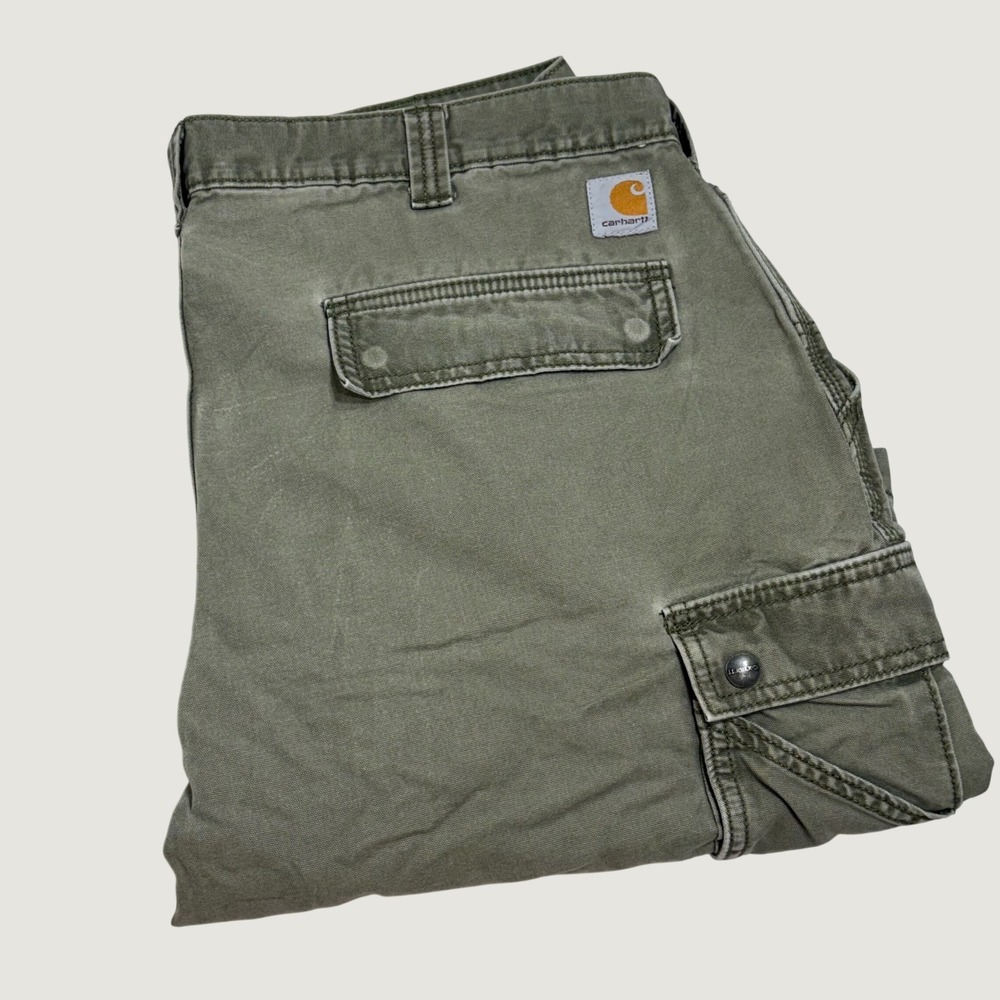 Carhartt Cargo Shorts Mens 38 Green Relaxed Fit Cotton Canvas 100277 Workwear
